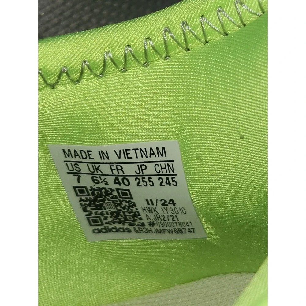 New! Adidas Tensaur Comfort Kids Shoes Grey w/lime green accents US Sz 7 - Picture 6 of 12
